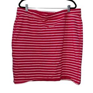 Old Navy Red & White Striped Skirt XL